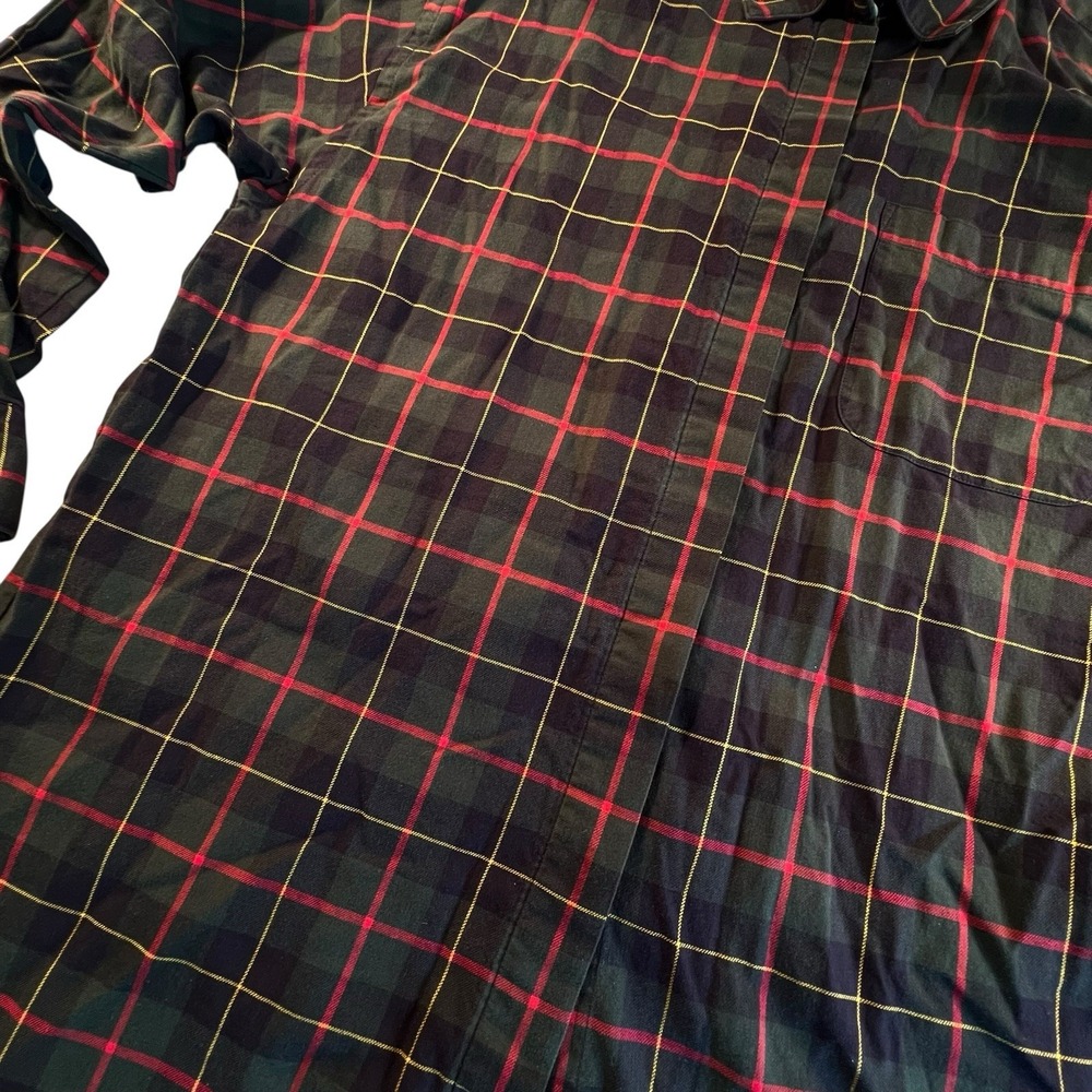 Charter Club Size 14 Plaid‎ Cotton Long Sleeve Top Womens Button-Up Shirt Green - Picture 4 of 8